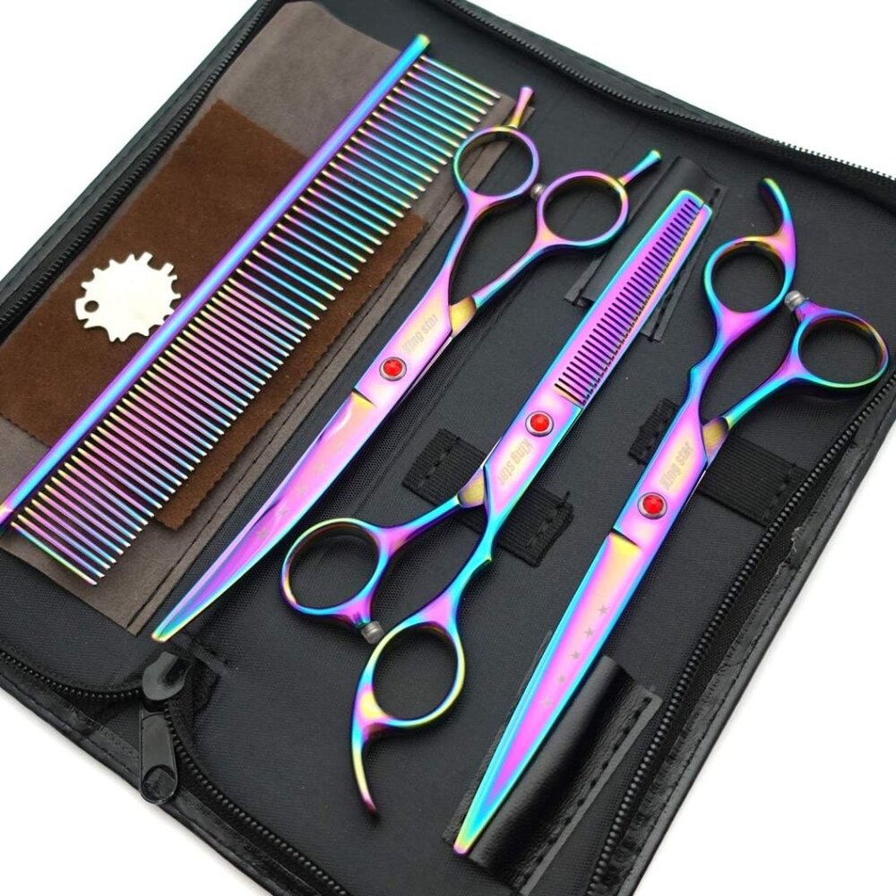 Professional Dog Grooming Scissors Set, 7 Inch Pet Grooming Scissors(Any  Color)